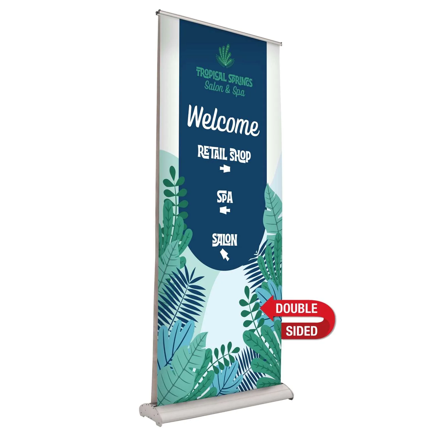 33.5" Deluxe Pro Retractor (2 Banner, No-Curl Opaque Fabric)