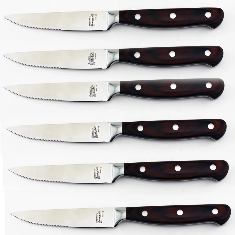 BergHoff Pakka Wood Ss Steak Knives, Set Of 6, 12"