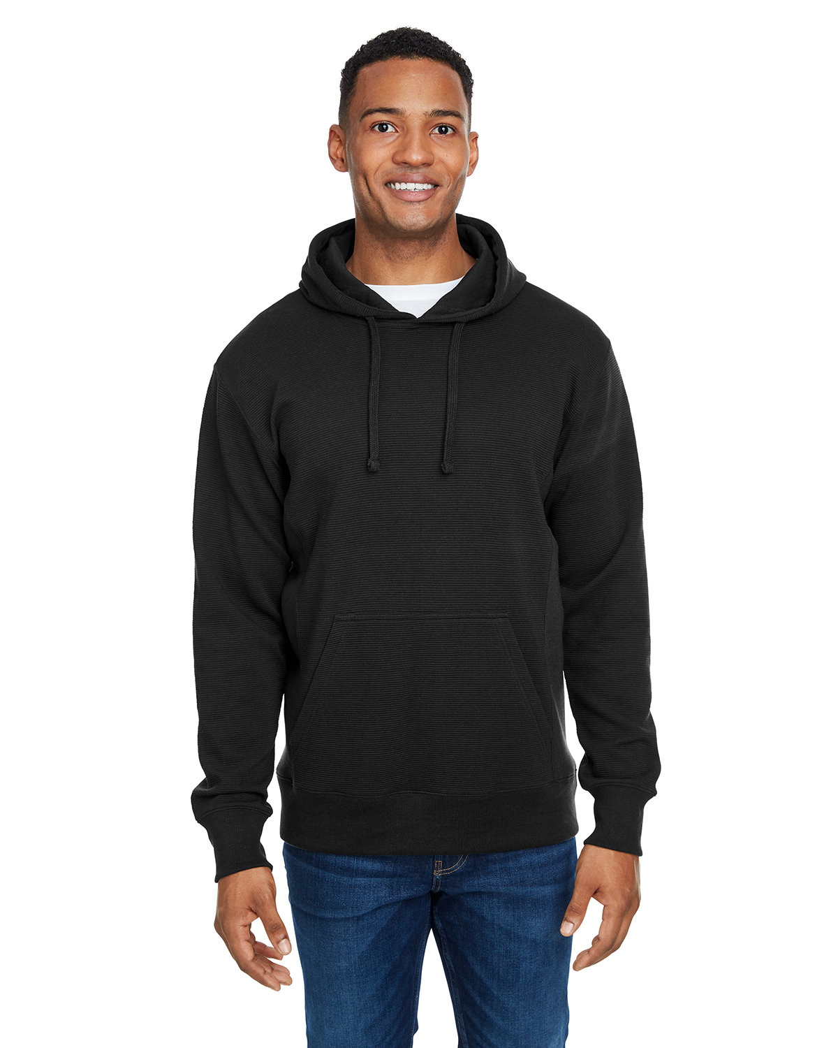 J AMERICA Ripple Fleece Pulllover Hooded Sweatshirt