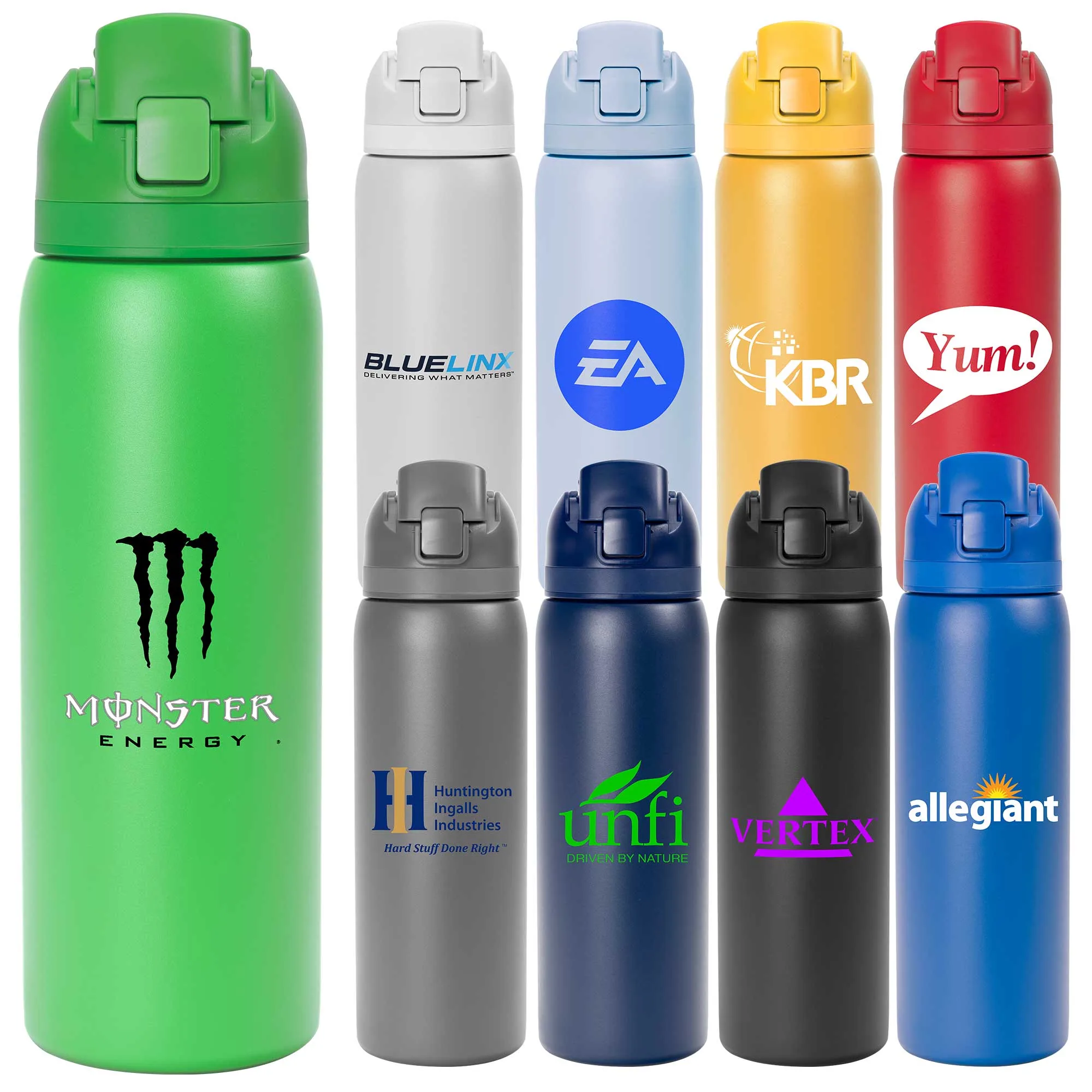 27 Oz. Solid Stainless Steel Pop Straw Bottle