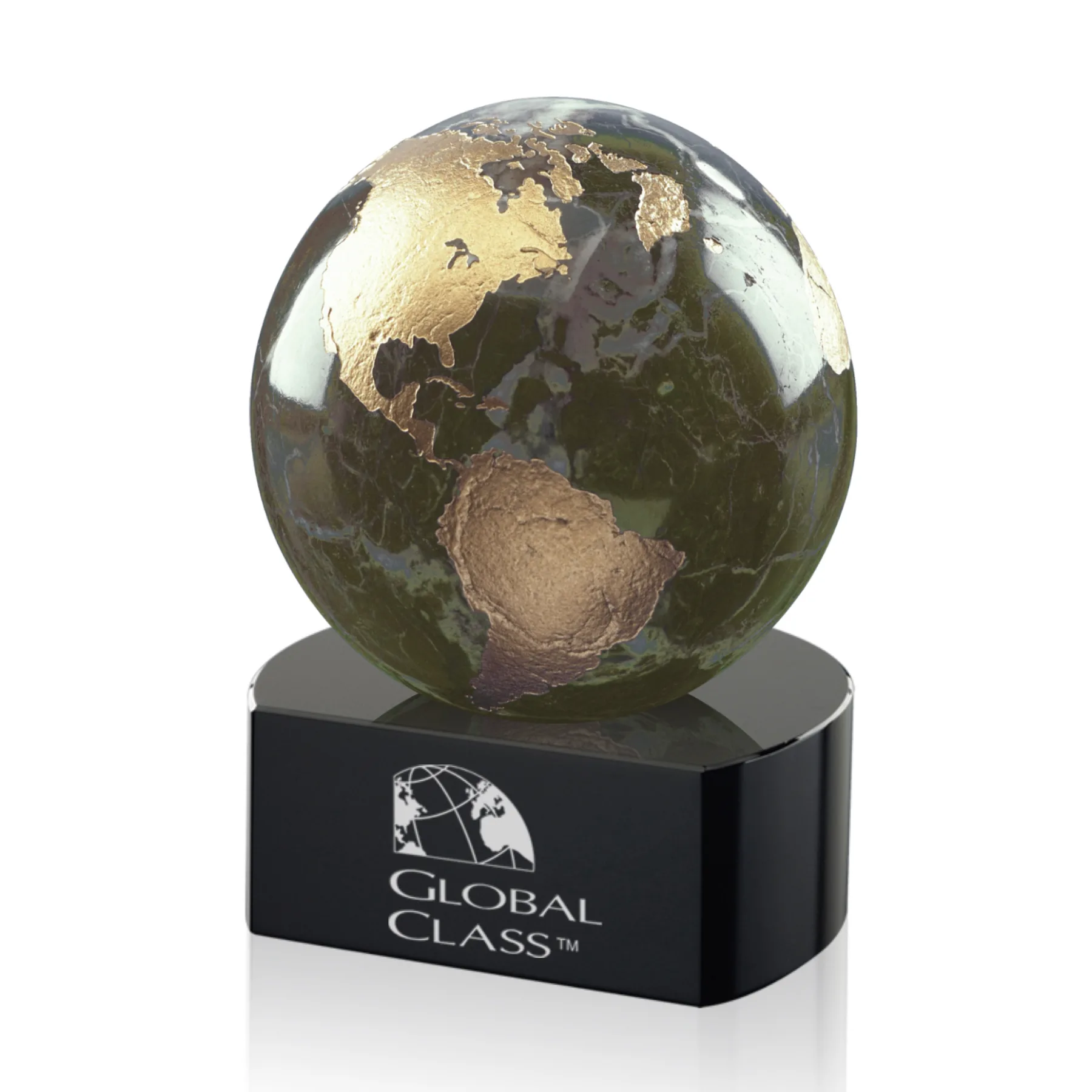 Marble Globe on Crescent Base — Marble Globe on Crescent Base