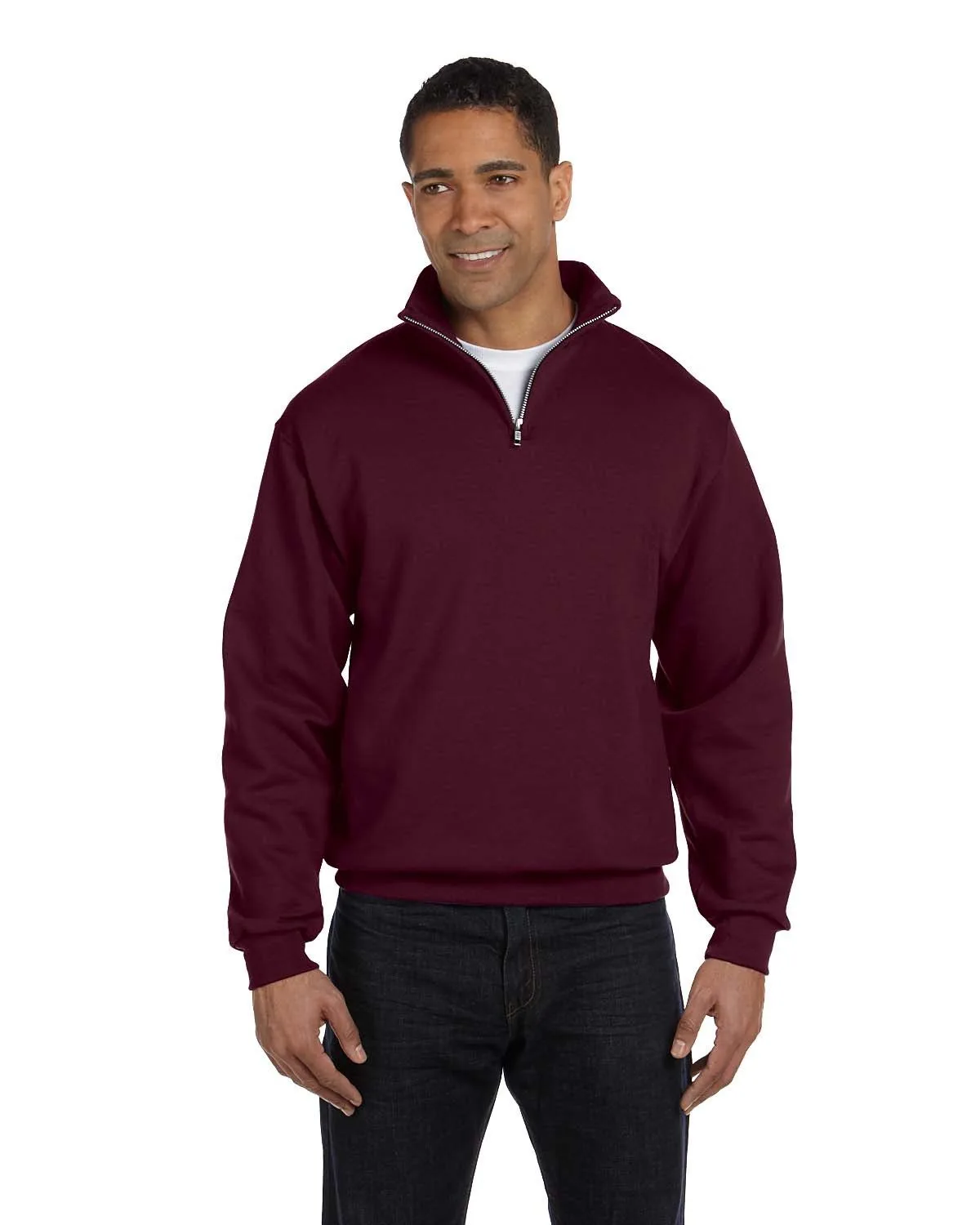 Jerzees Adult NuBlend® Quarter-Zip Cadet Collar Sweatshirt view 7