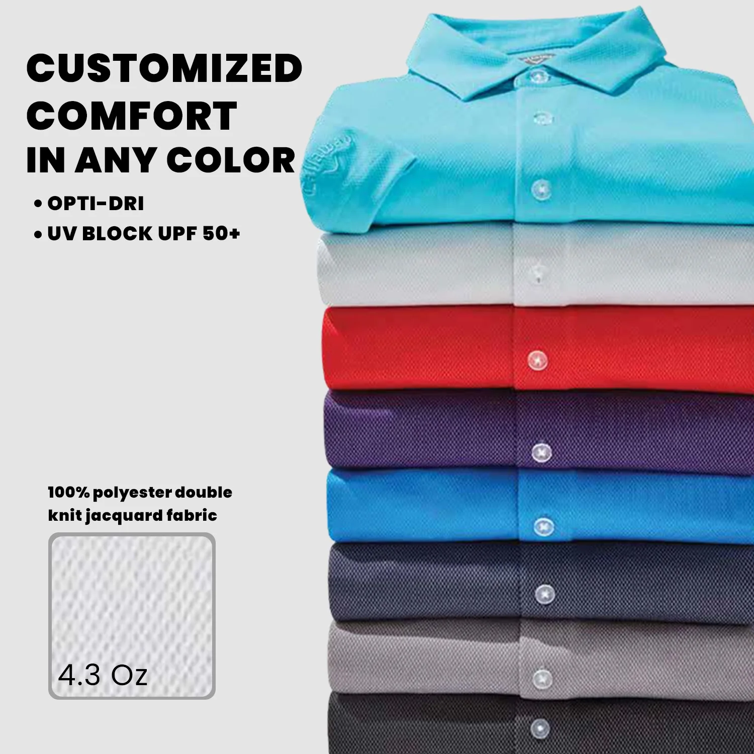 Callaway® Birdseye UPF 50+ Women's Cooling Polo Shirt with Custom Logo view 5