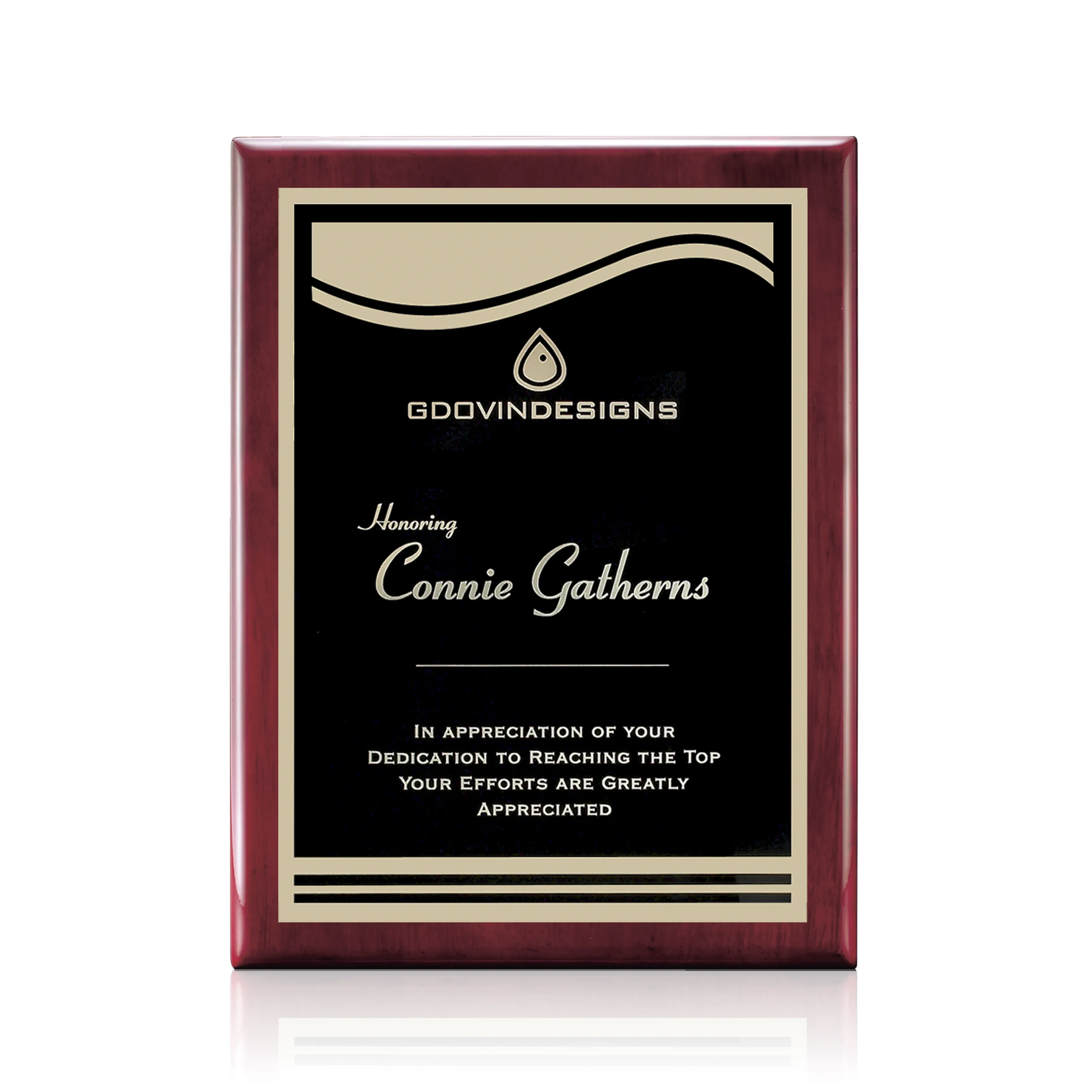 Oakleigh/Marietta Plaque - Rosewood Finish — Oakleigh/Marietta Plaque - Rosewood Finish
