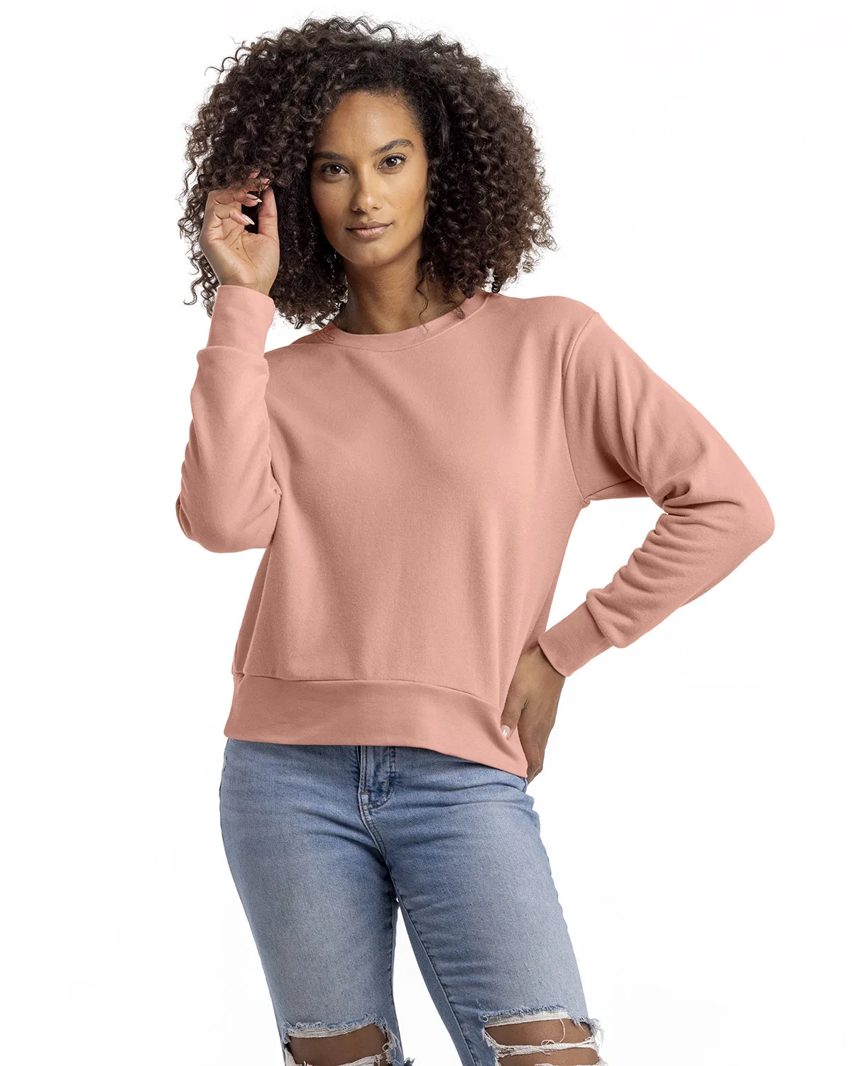 NEXT LEVEL APPAREL Ladies' Laguna Sueded Sweatshirt view 2