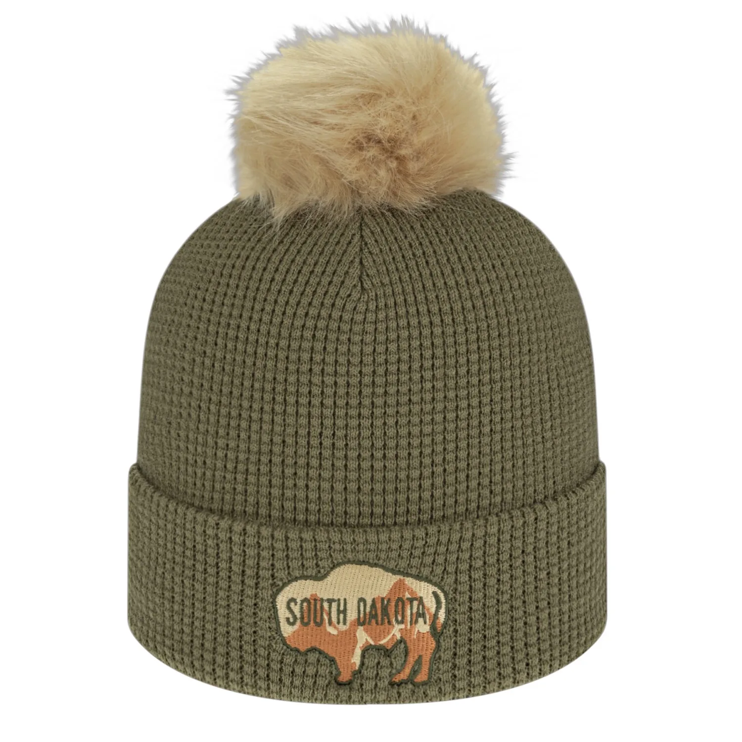 Waffle Knit Cap With Cuff