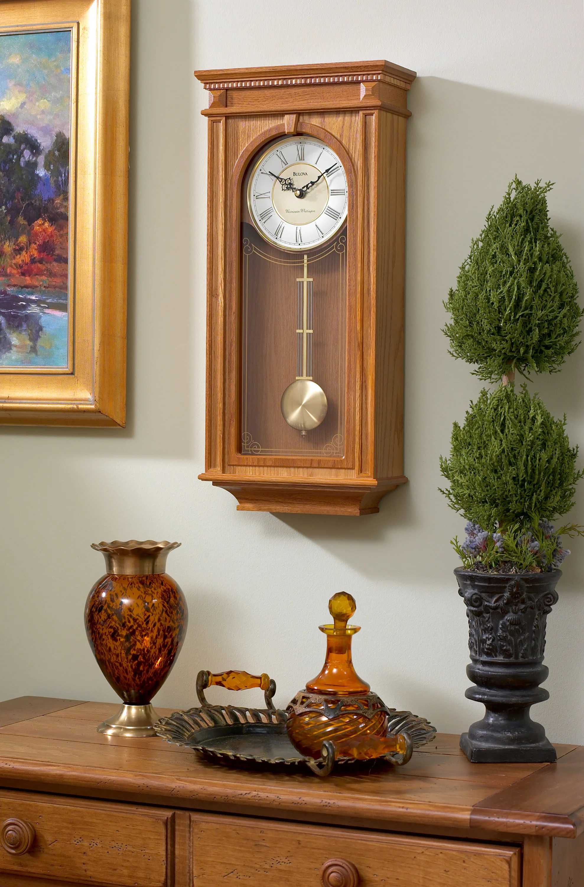 Bulova Clocks Manorcourt Wall Chime Clock