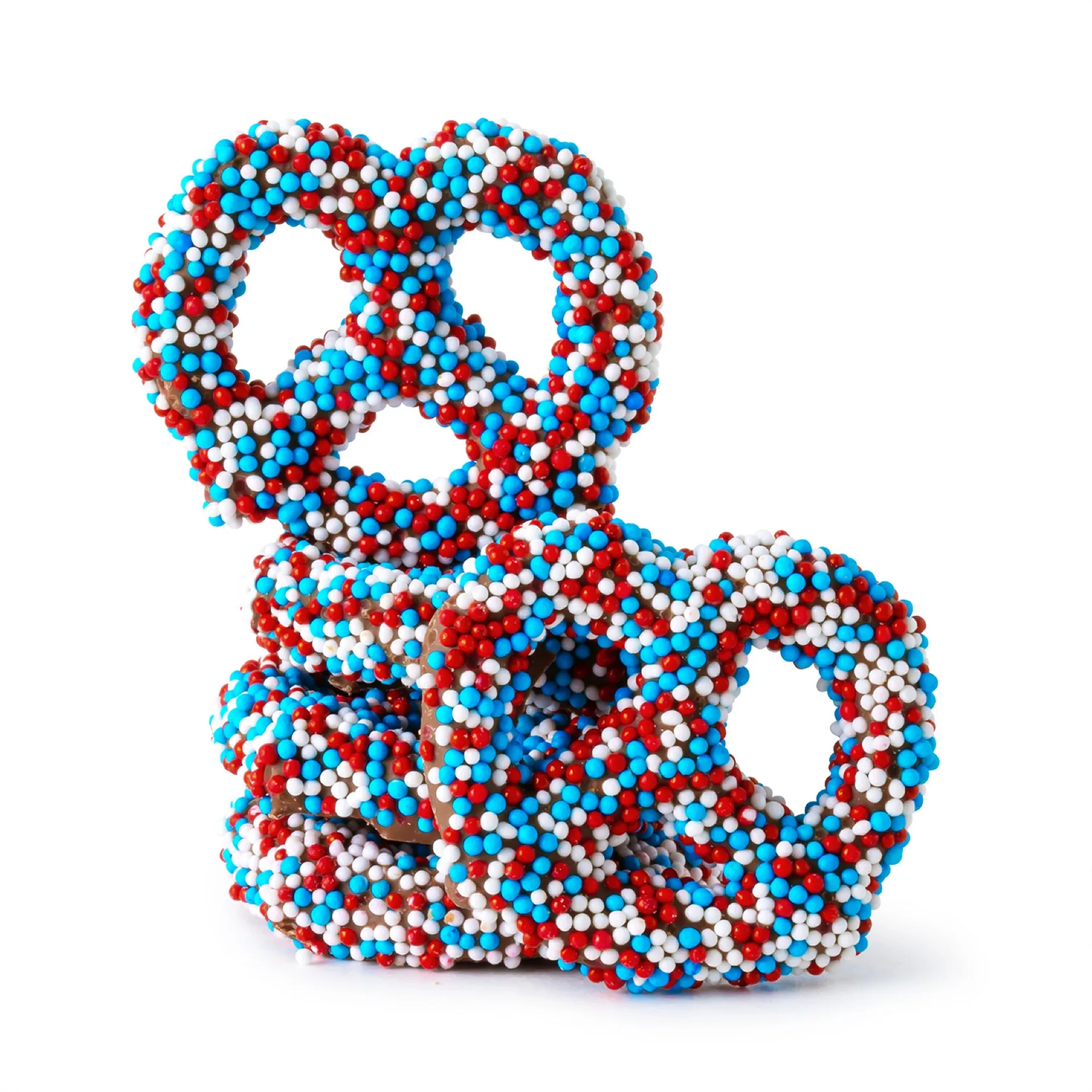 America 250 Mug Drop- Patriotic Milk Choc Nonpareil Mini Pretzels view 2