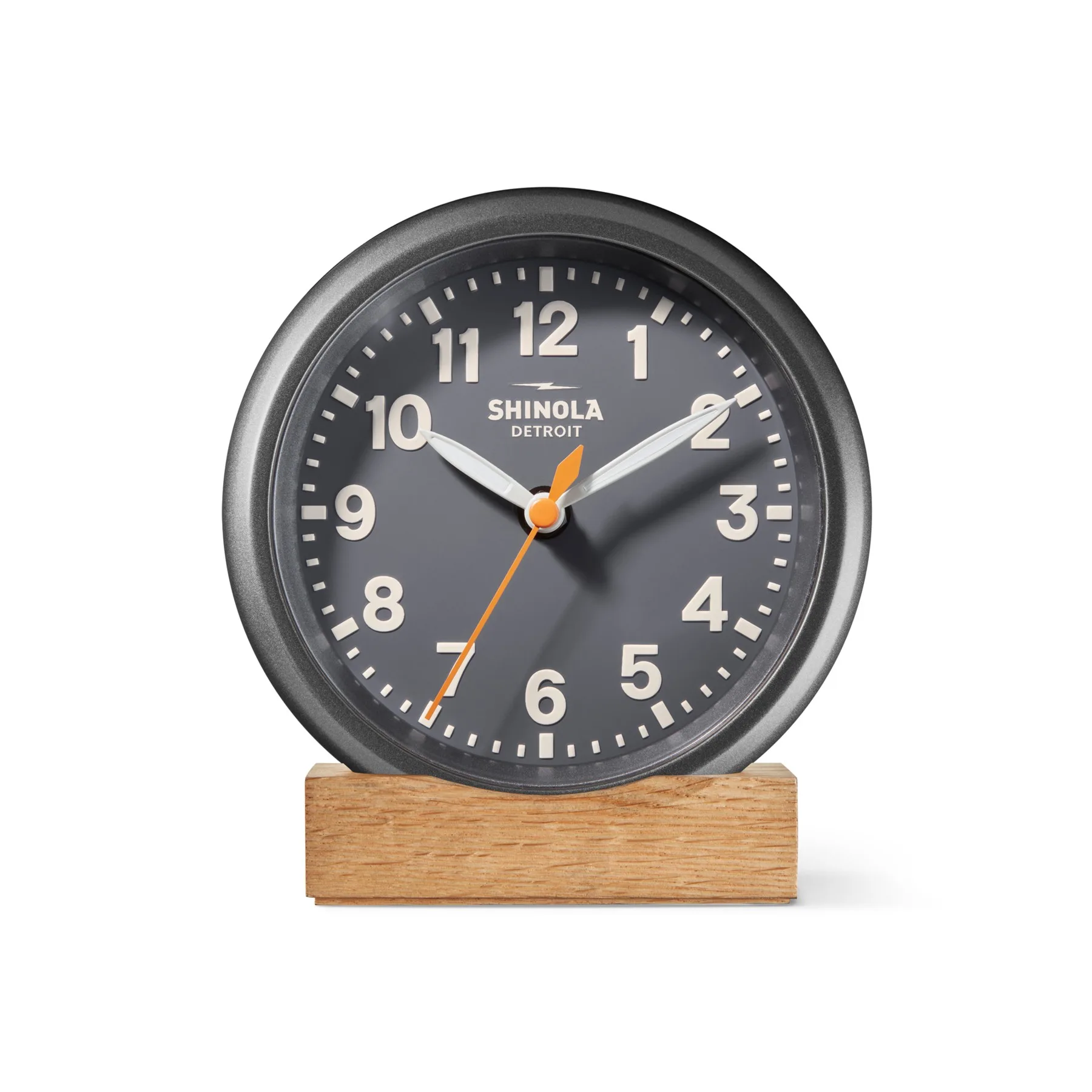 Shinola The Runwell 6in Desk Clock - Gunmetal/Gray