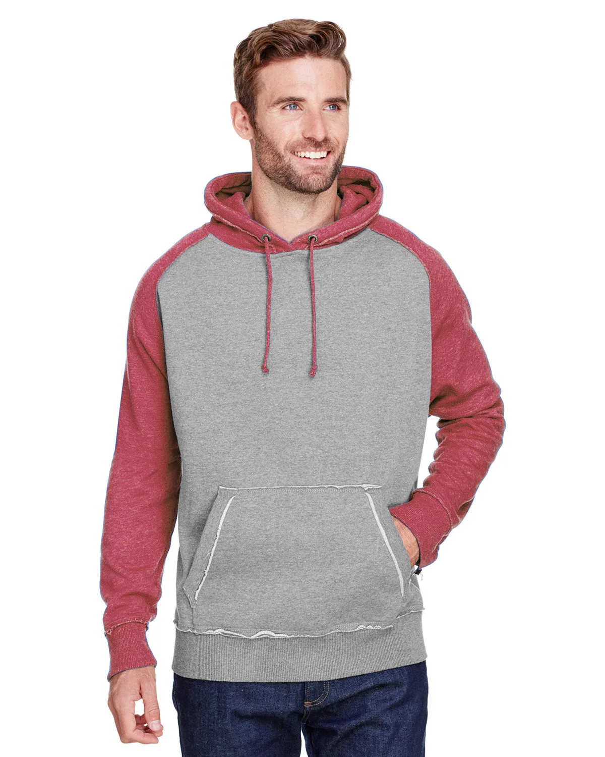 J AMERICA Adult Vintage Heather Pullover Hooded Sweatshirt view 7