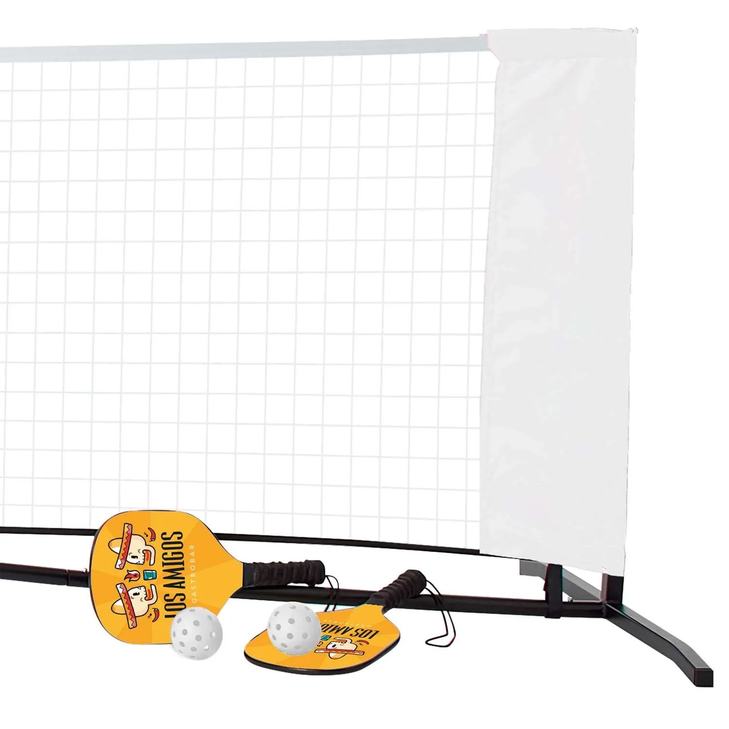 Pickleball Set with Net, Single-Sided Paddles view 3
