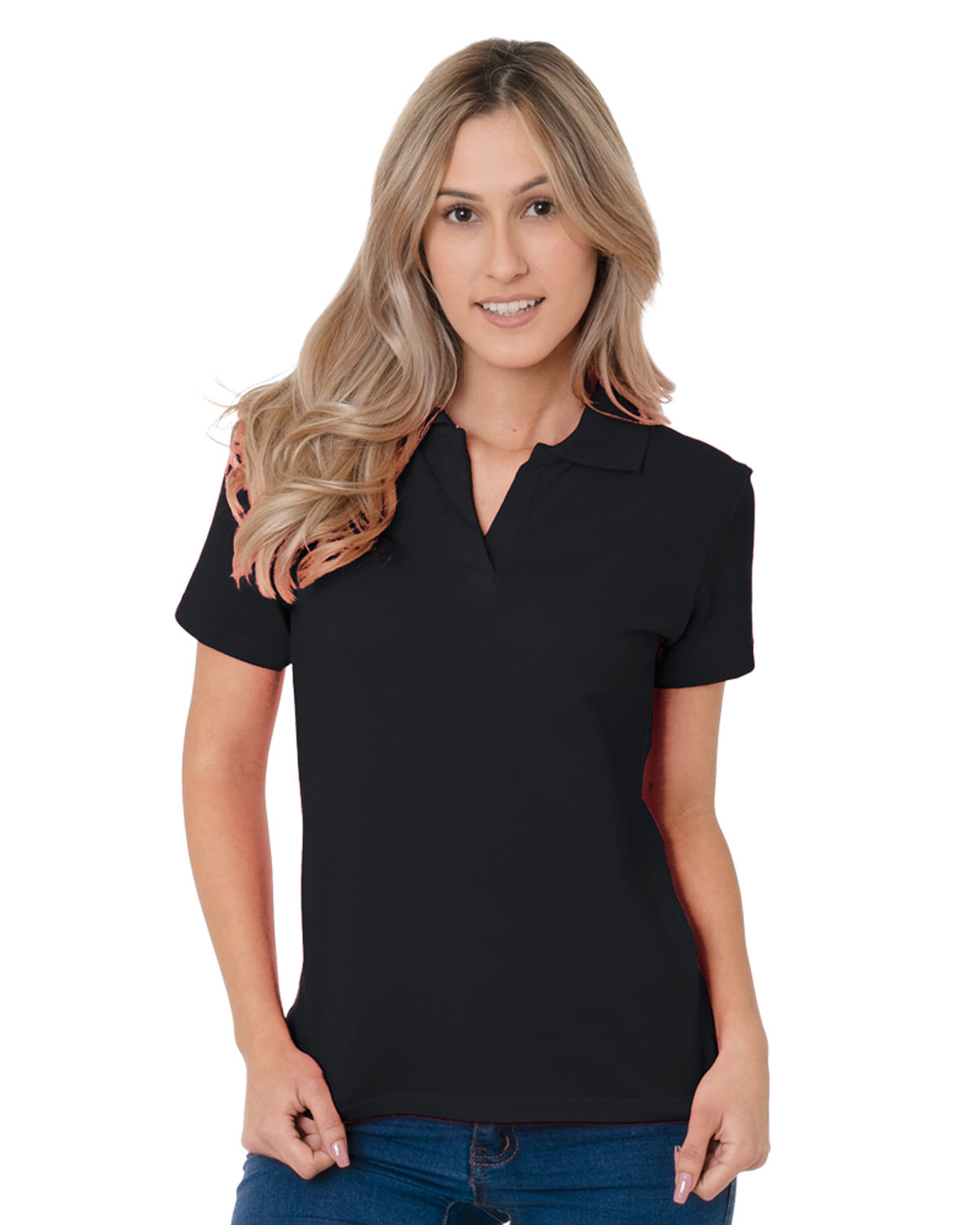 BAYSIDE Ladies' USA Made Johnny Collar Polo