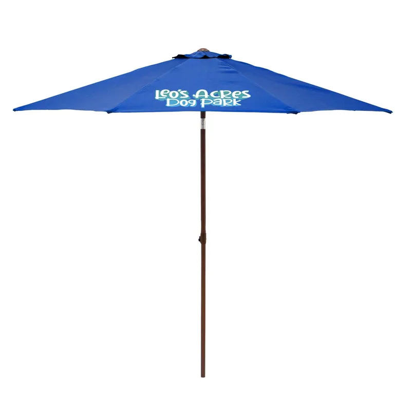 9' Wood Look Tilting Market Umbrella Kit (1 Imprint)