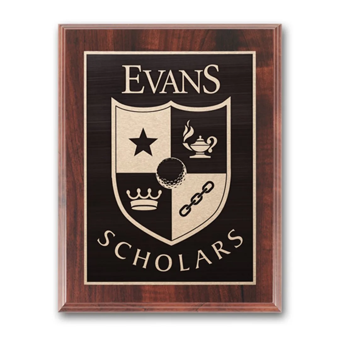 Etch/Antiqued Plaq - Walnut Finish