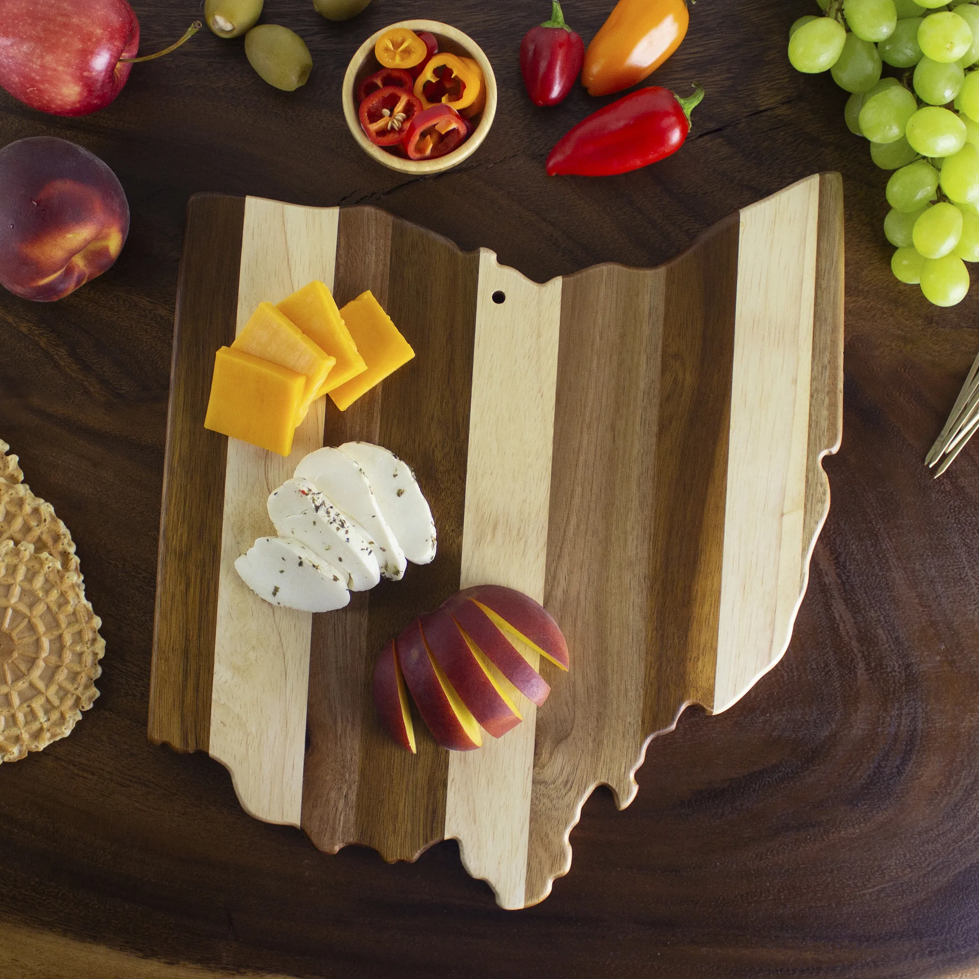 Rock & Branch® Shiplap Series Ohio State Shaped Wood Serving & Cutting Board view 2