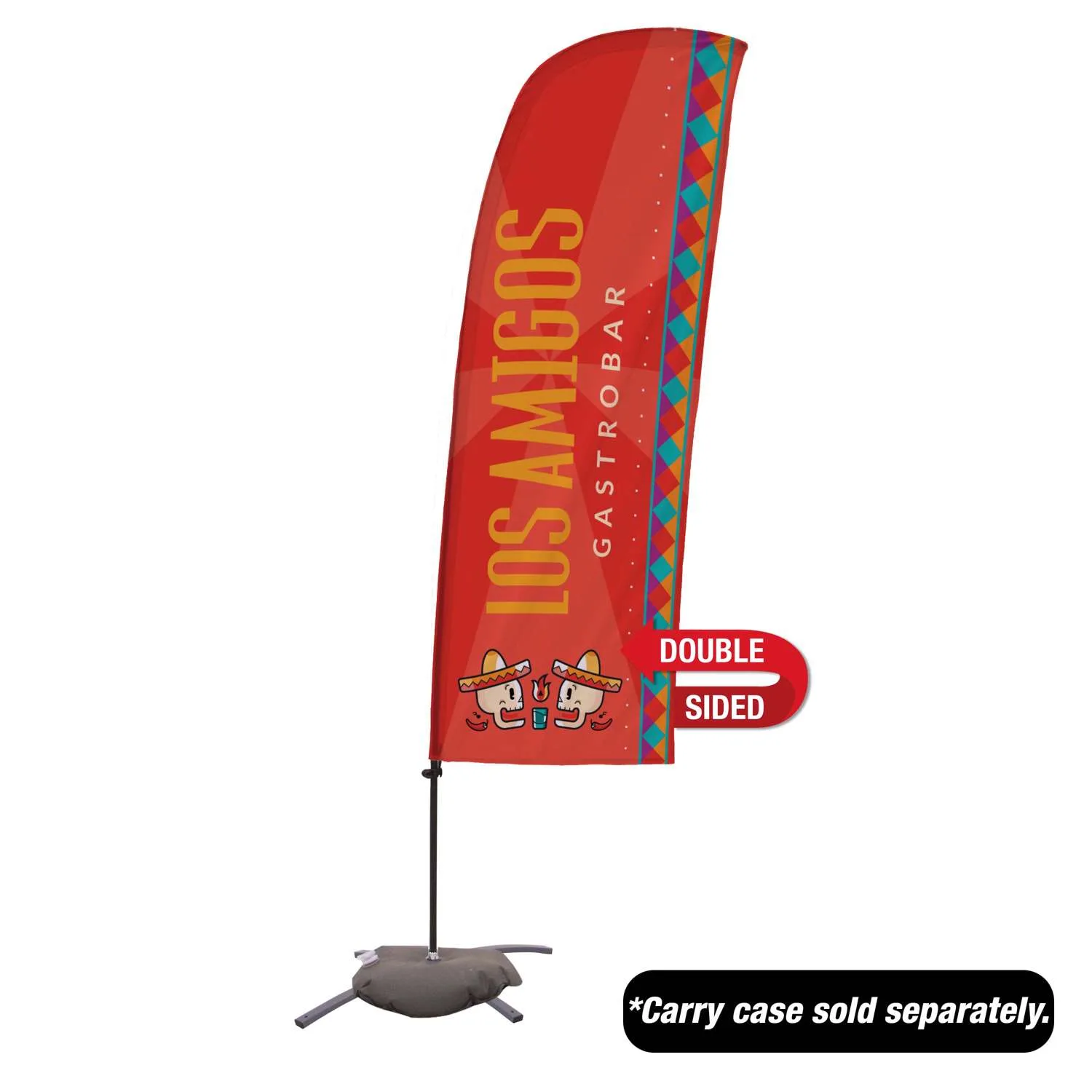 7.5' Value Blade Sail Sign Flag Kit Double-Sided Cross Base
