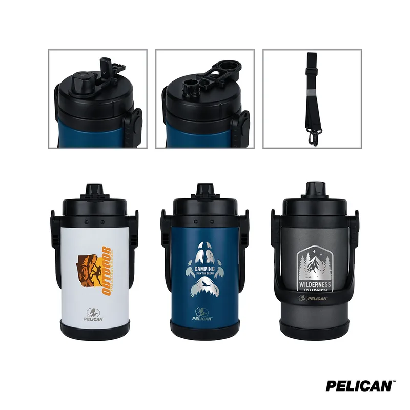 Pelican Dayventure 68 oz. / Half Gallon Recycled Double Wall Stainless Steel Travel Jug