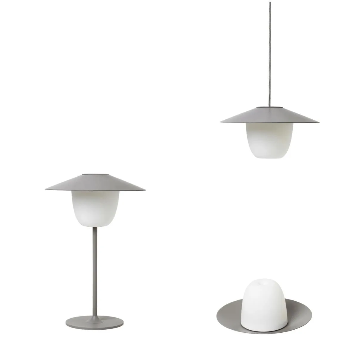 Blomus Ani Lamp 3" 1 Rechargeable Led - Taupe Gray