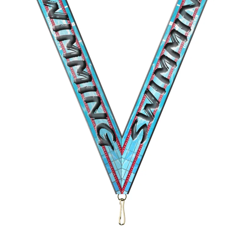 Sublimated Swimming Neckband w/ Quick Clip (7/8" X 34")