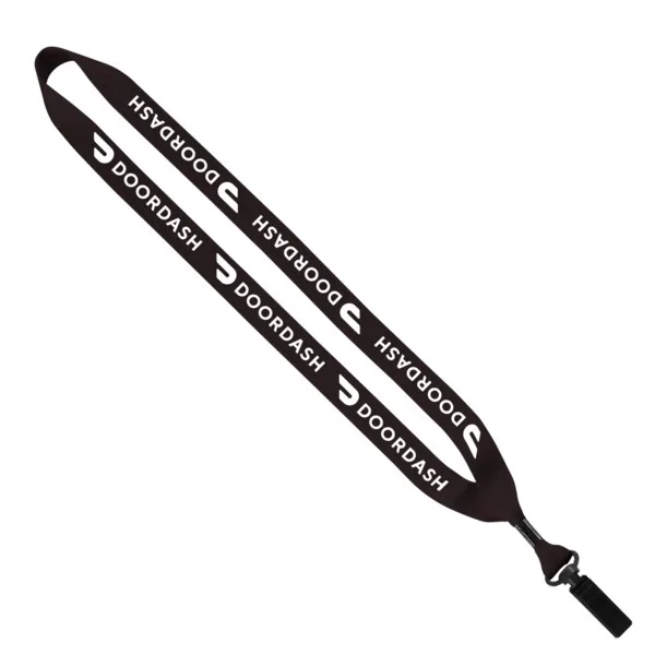 3/4" Polyester Lanyard with Bulldog Clip view 2