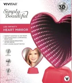 Vivitar® LED Infinity Pink Heart Shaped Vanity Mirror