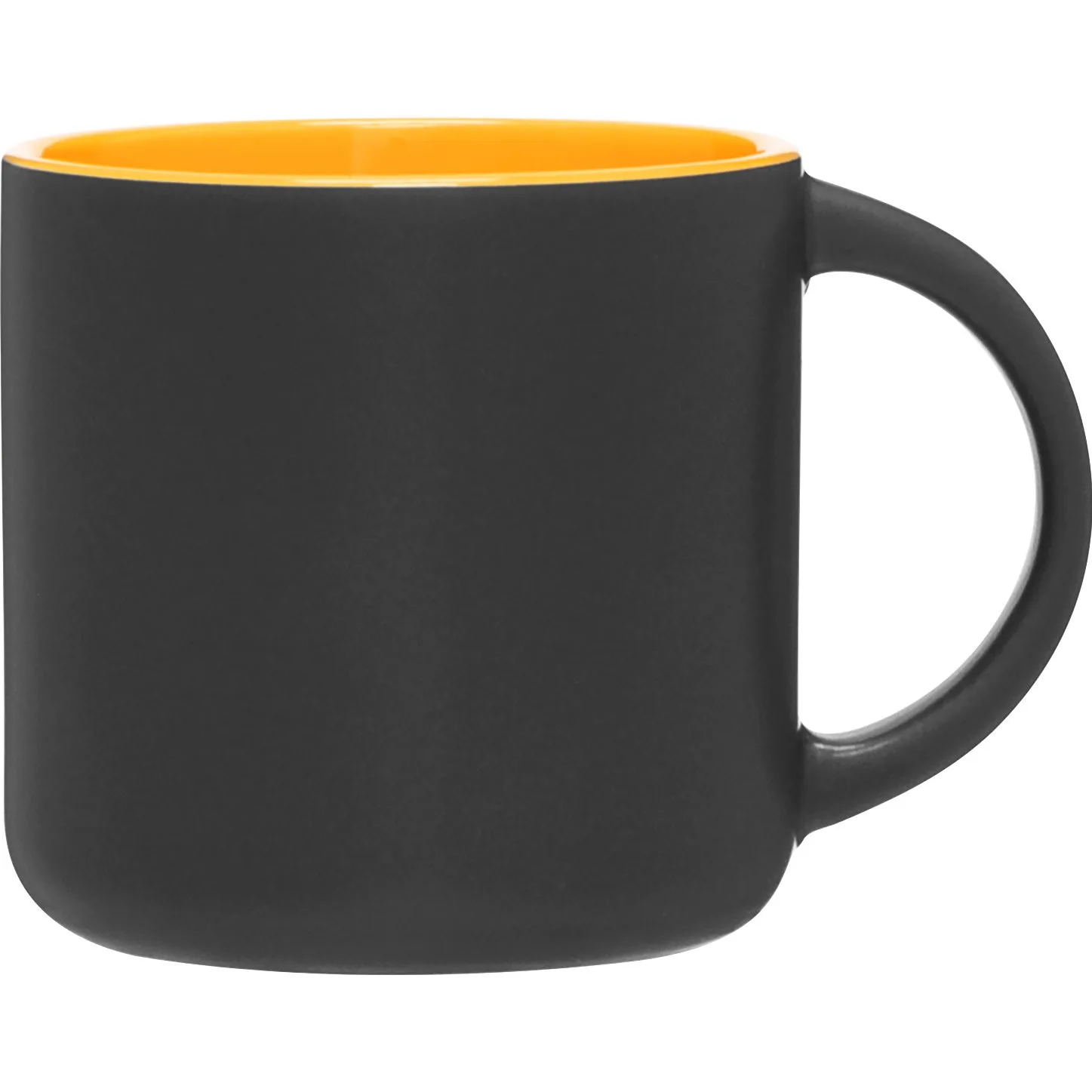 14 oz Minolo Ceramic Mug (Matte Black/Yellow) view 2