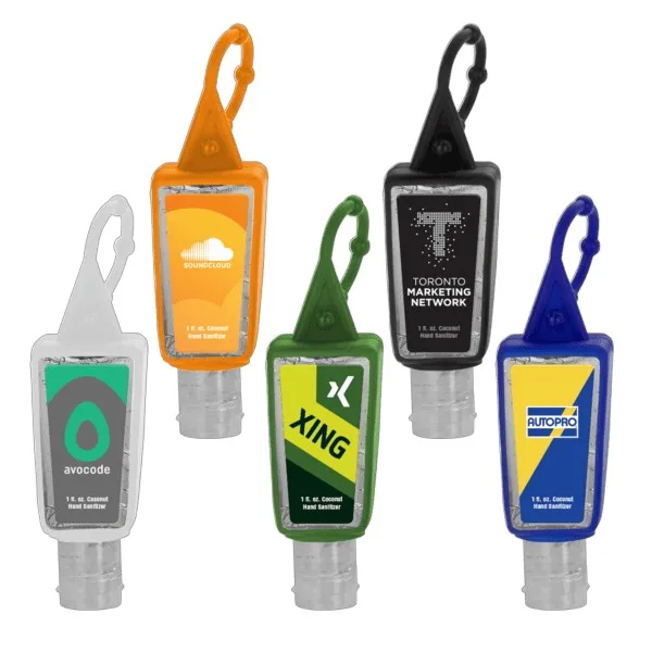 1 oz. Clear Sanitizer in Trapezoid Bottle with Sleeve