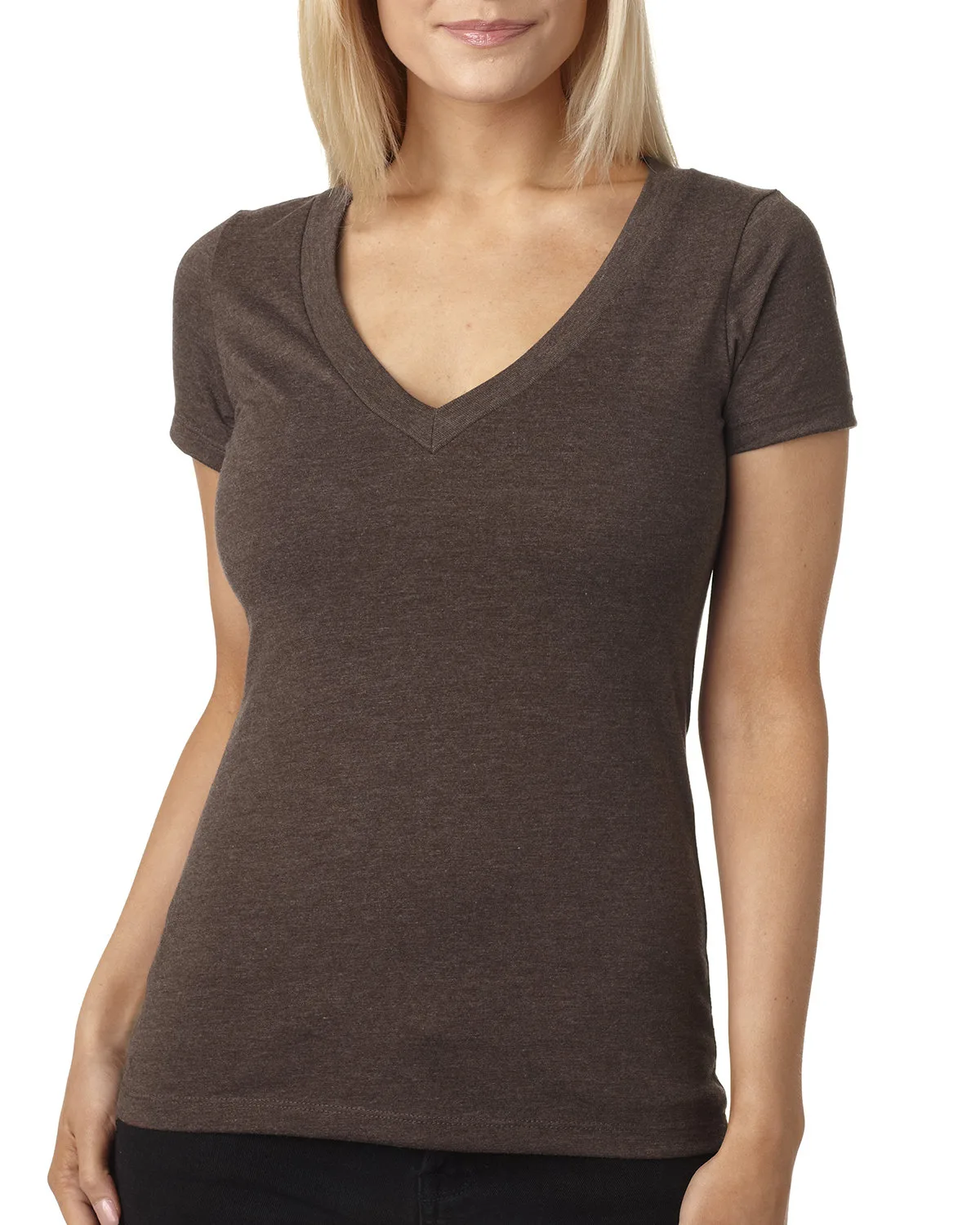 NEXT LEVEL APPAREL Ladies' CVC Deep V-Neck T-Shirt view 5