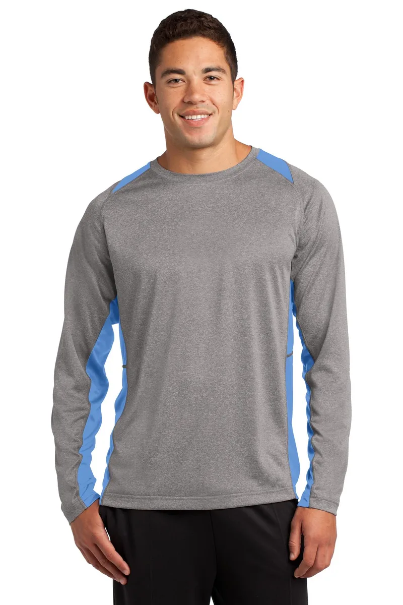 Sport-Tek® Long Sleeve Heather Colorblock Contender™ Tee.