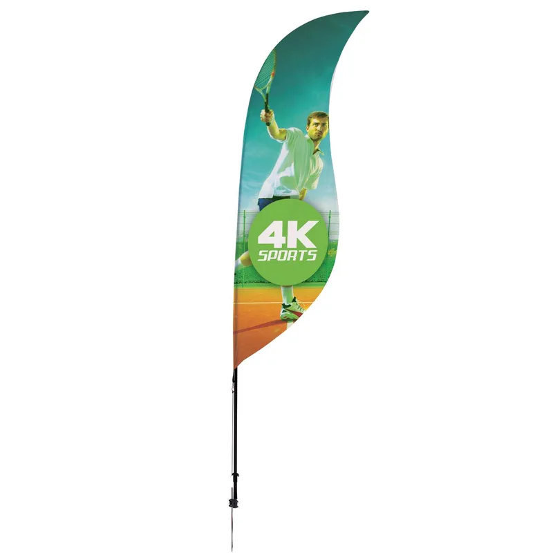 9' Streamline Sabre Sail Sign Flag, 1-Sided, Ground Spike