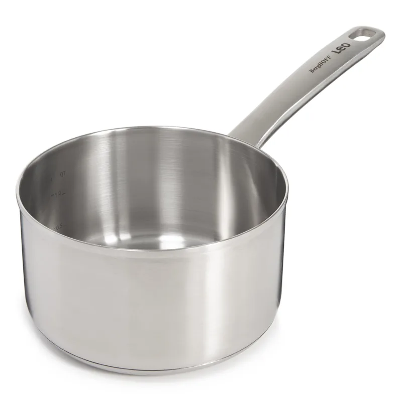 BergHoff Leo Graphite 6.25" Recycled Ss Open Saucepan, 1.7Qt