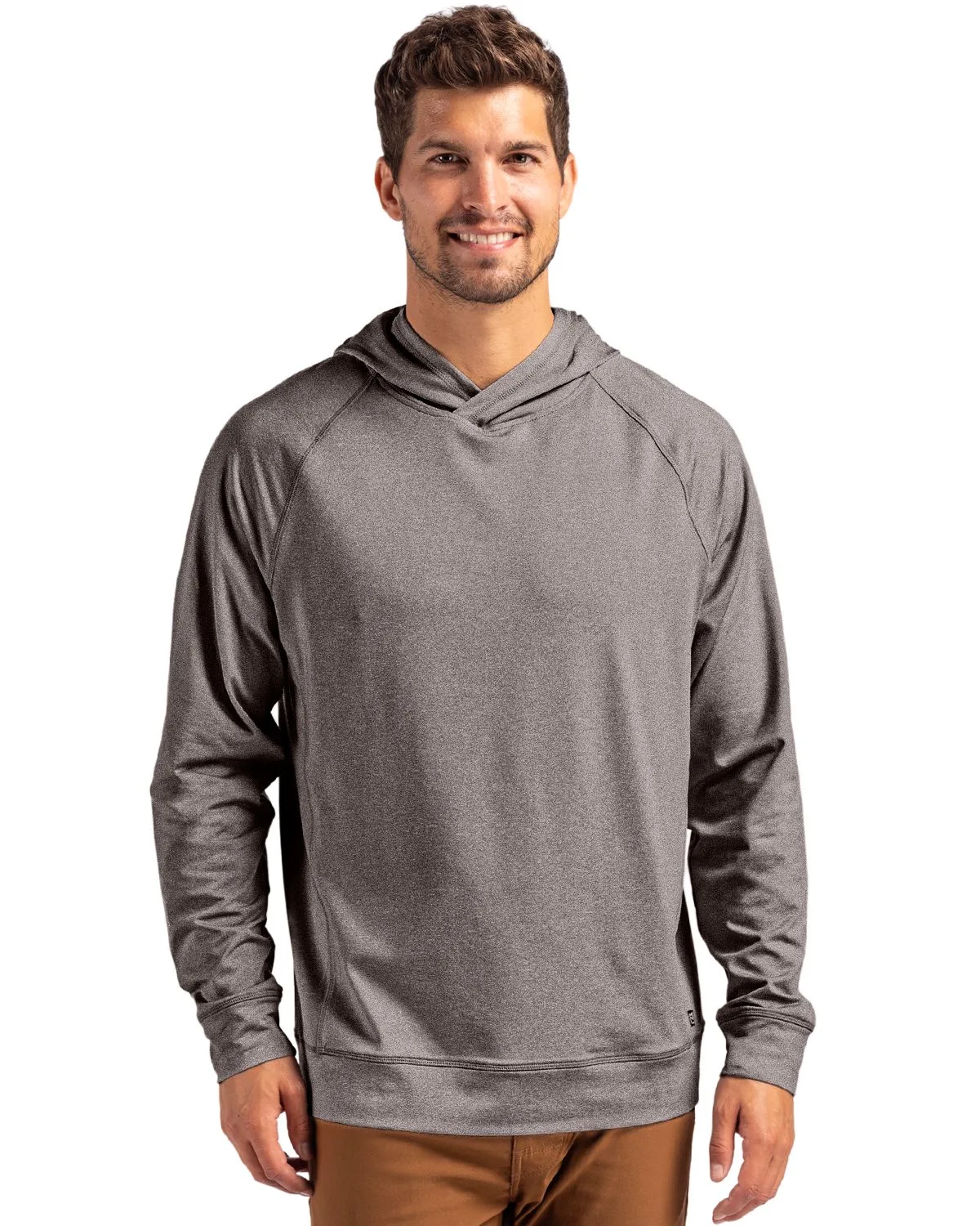 Cutter & Buck Adapt Knit Recycled Mens Heathered Hooded Pullover