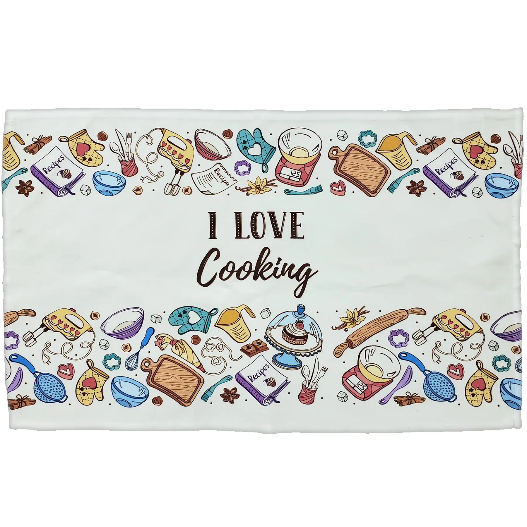 Spun Polyester Flat (16" x 26") Tea Towel Dye Sublimated - Domestically Decorated
