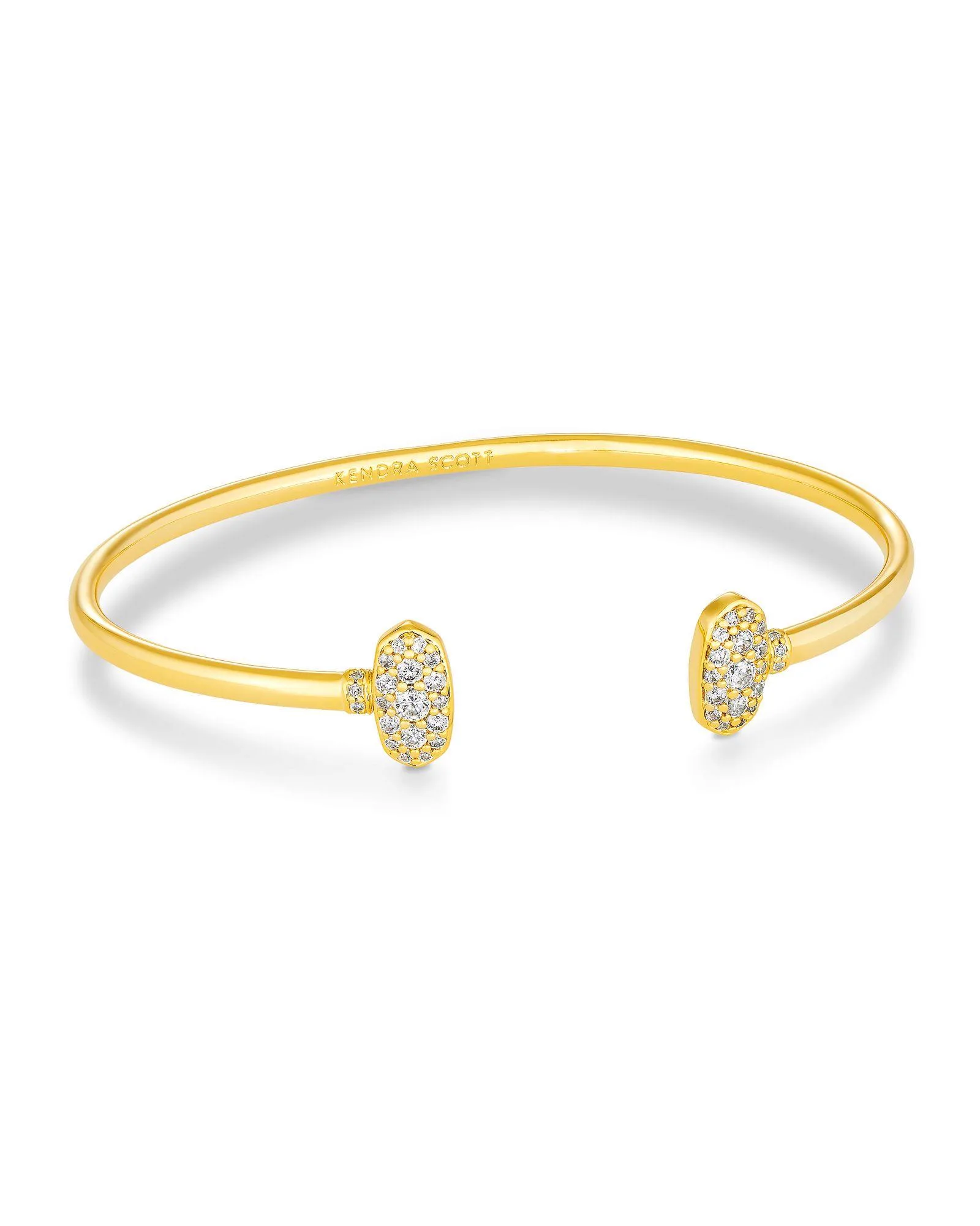 Kendra Scott Grayson Crystal Cuff Bracelet Gold W/Cz
