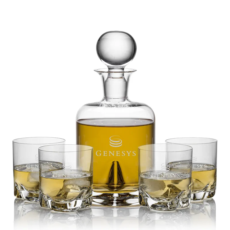 Decanter Set, Deep Etch, Decanter & 4 OTR
