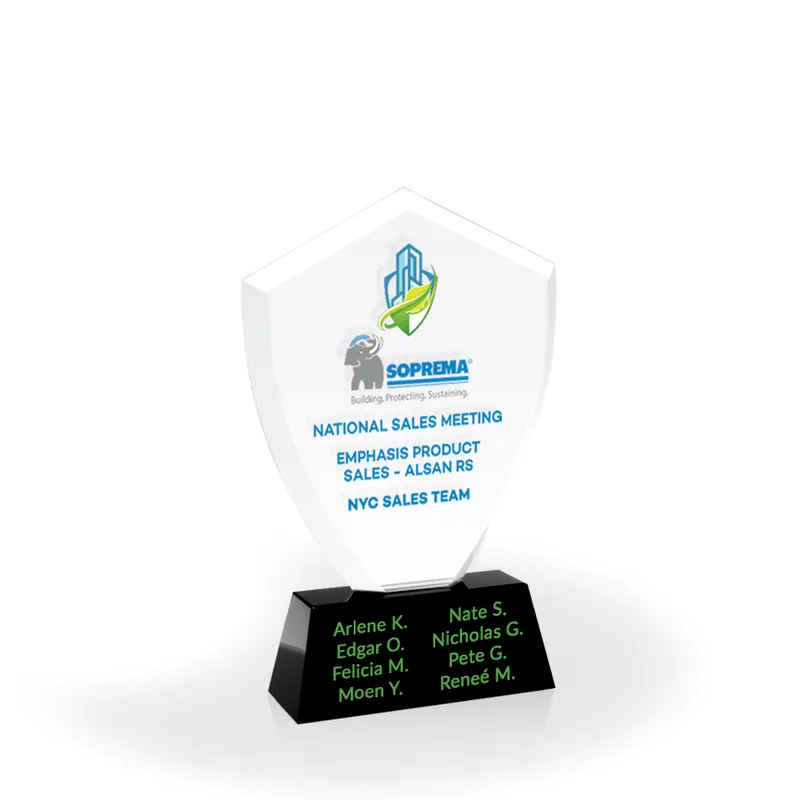Denver UV Print Crystal Shield Award