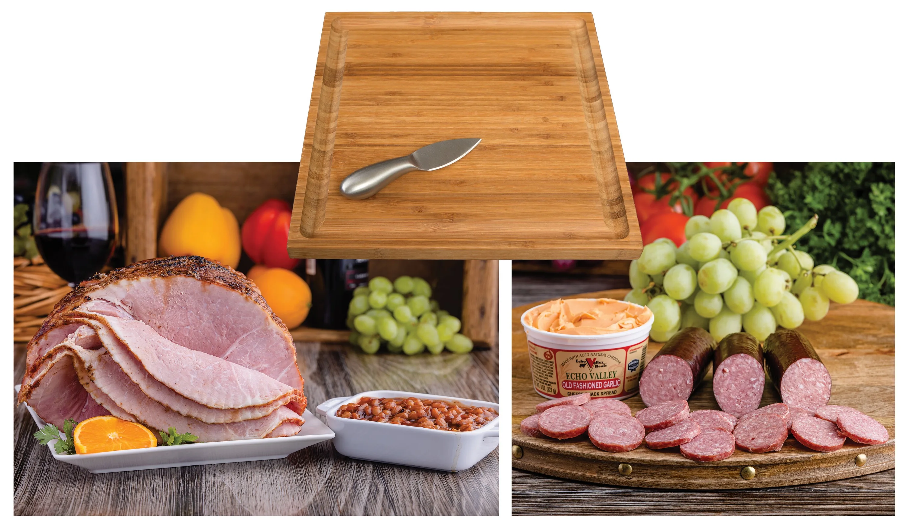 Echo Valley Meats - Spiral Ham & Sausage Platter w/Baked Beans view 2