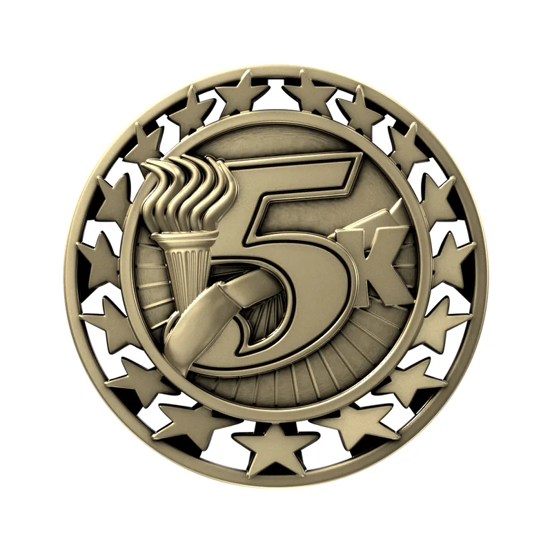 Antique 5K Star Medal (2-1/2")