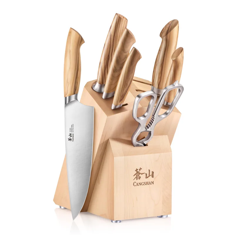 Cangshan 8-Piece Oliv Series Knife Block Set