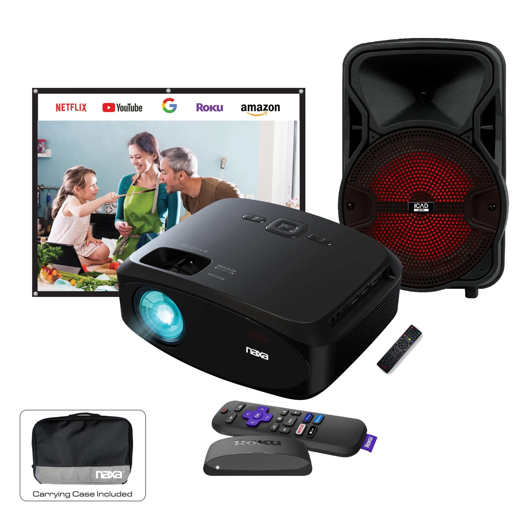 Naxa 210" Home Theater Lcd Projector Combo