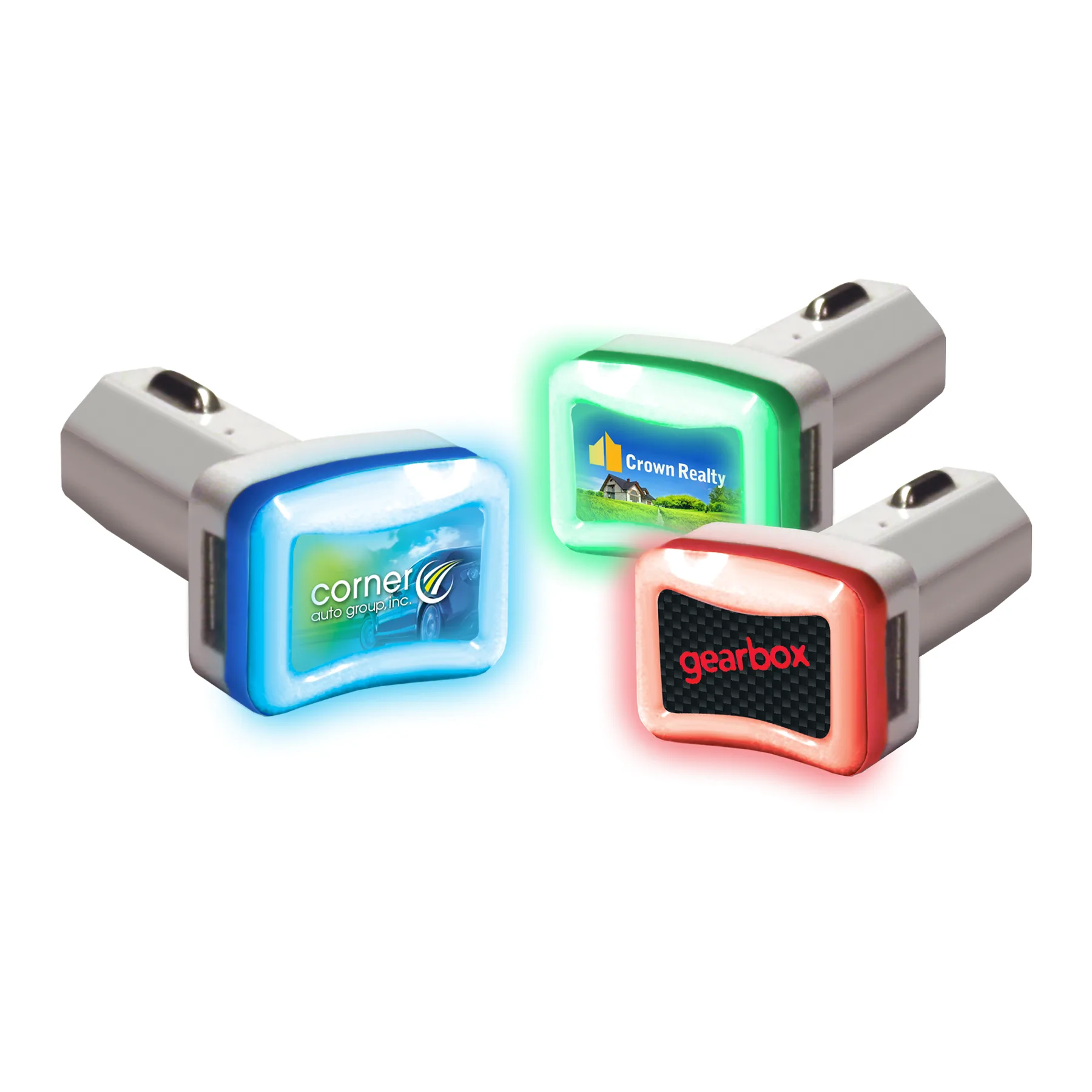 Light-Up Dual USB Charger - Full Color