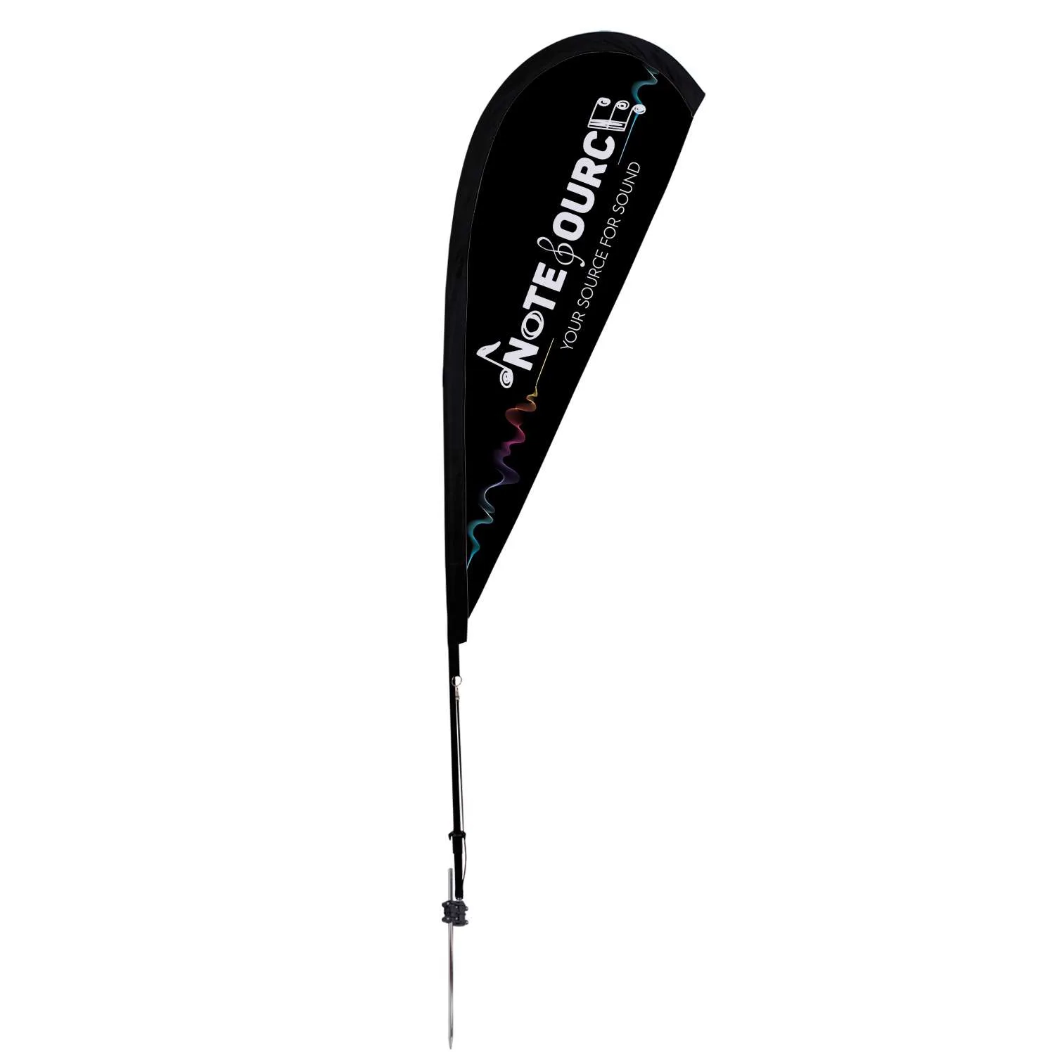6' Elite Teardrop Nylon Sail Sign Flag, 1-Sided, Spike