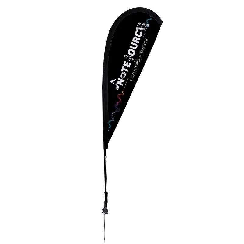 6' Elite Teardrop Nylon Sail Sign Flag, 1-Sided, Spike