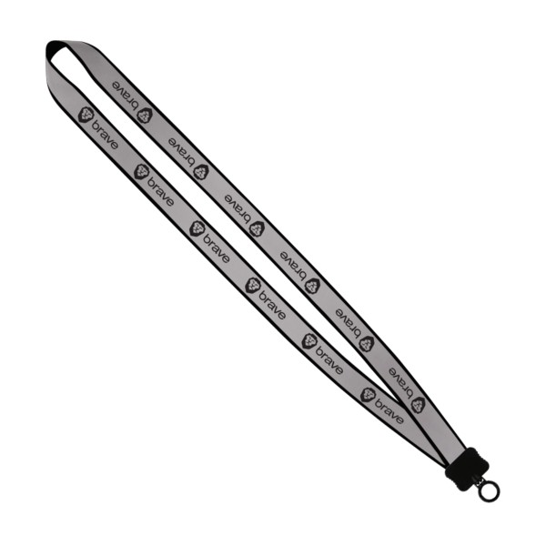 3/4" Reflective Lanyard with Plastic Clamshell & O-Ring
