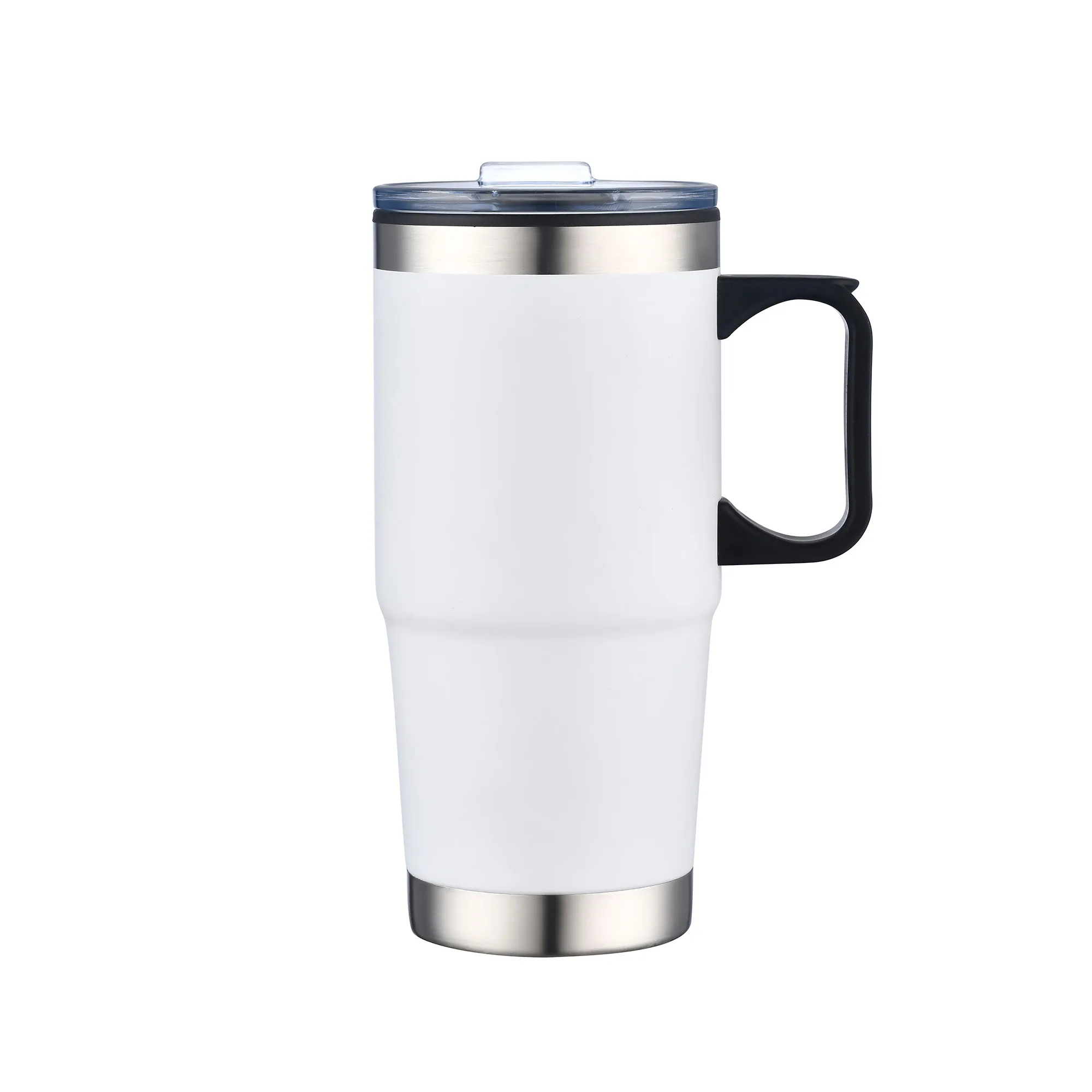 24 Oz. Double Wall Mug w/Clear Closure Lid and Handle view 2