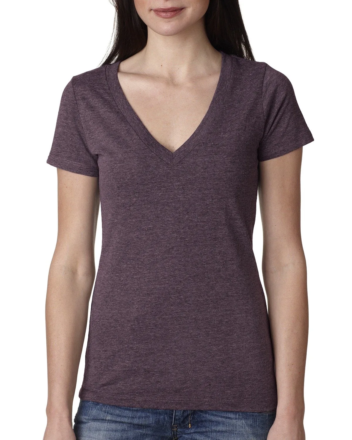 NEXT LEVEL APPAREL Ladies' Triblend Deep V view 5