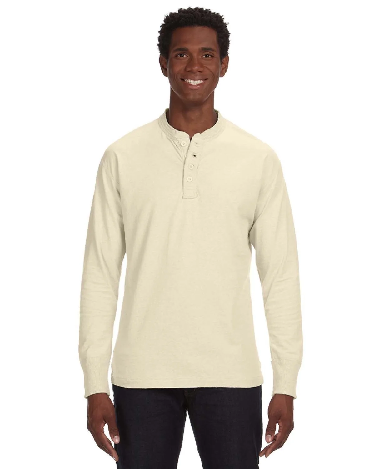 J AMERICA Men's Vintage Brushed Jersey Henley