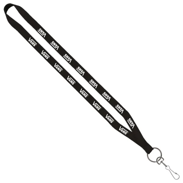 1/2" Polyester Lanyard with Sewn Metal Swivel Snap Hook view 2