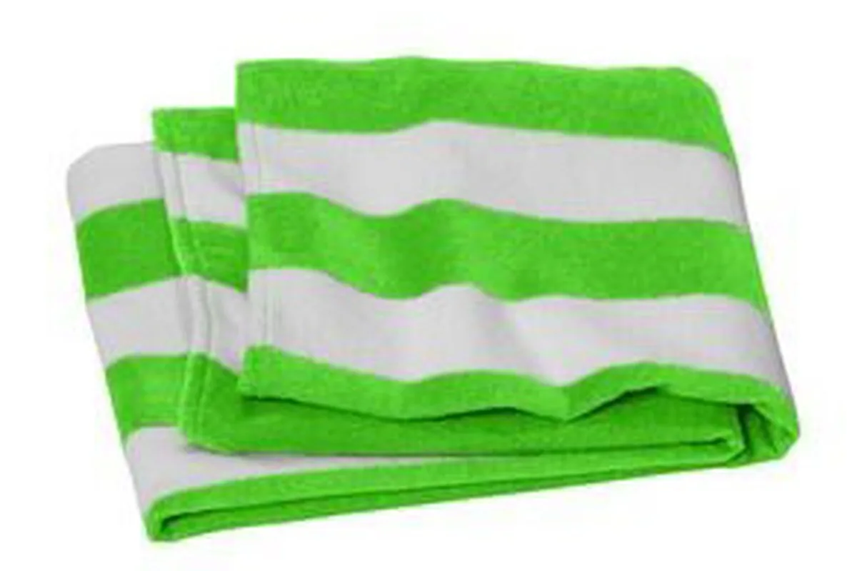 Port Authority ® Value Cabana Stripe Beach Towel — Black/White