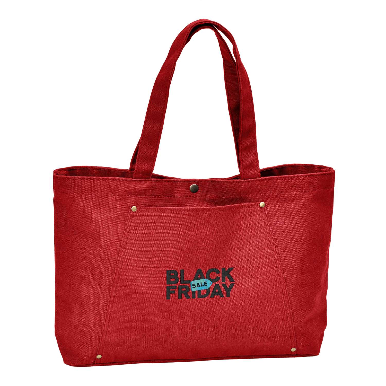 Rivet Tote with Embroidery